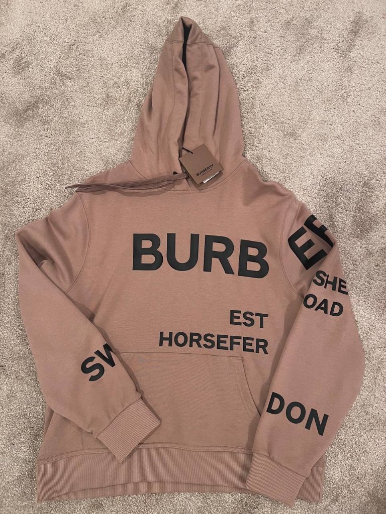 Burberry Horseferry Print Cotton Drawstring Hoodie In Camel (Brown)